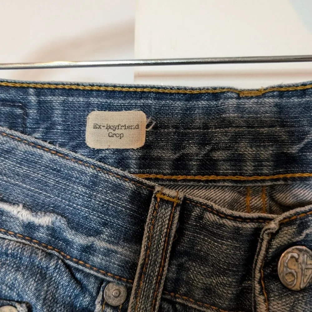AG Adriano Goldschmied Distressed Ex-Boyfriend Crop Jeans - Picture 6 of 16